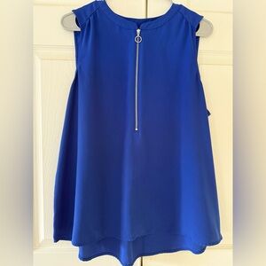Apt. 9 Women's Blue Blouse with Zipper Detail Size XL